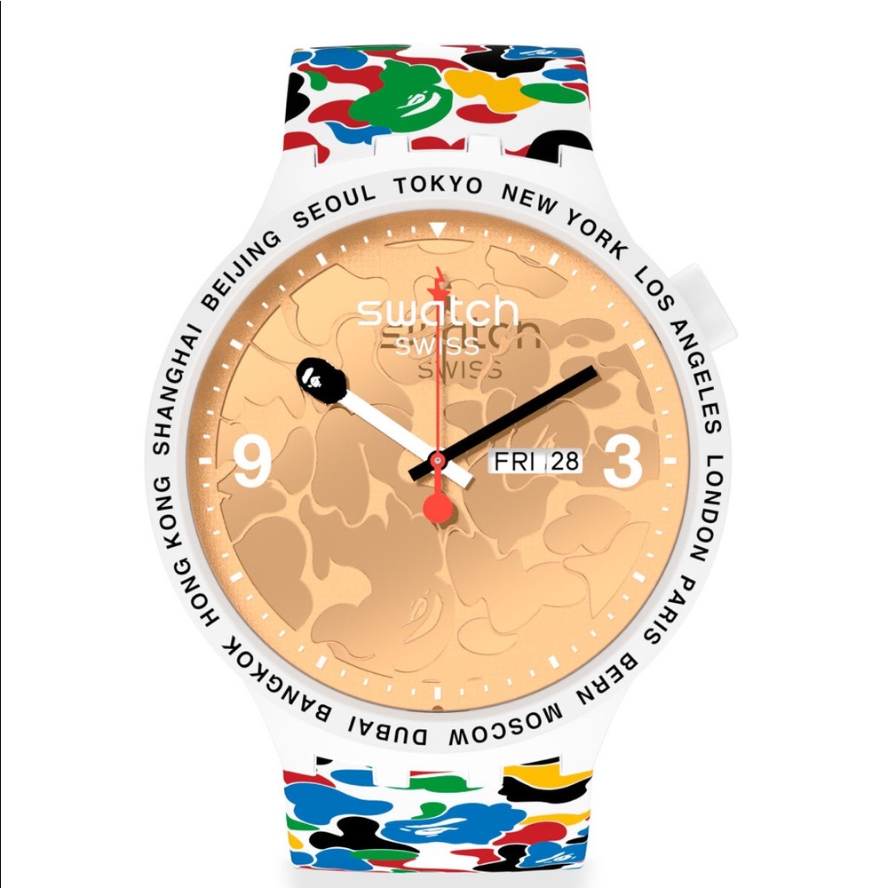 SWATCH X BAPE TOKYO WHITE MULTI CAMO